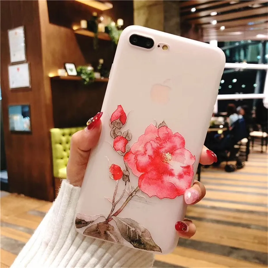 MOUSEMI Luxury 3D Silicone Case For iPhone 6 7 6S 8 Plus 5S SE X XS MAX XR Shockproof Flower Phone Case For iPhone 6 7 Case Girl (7)