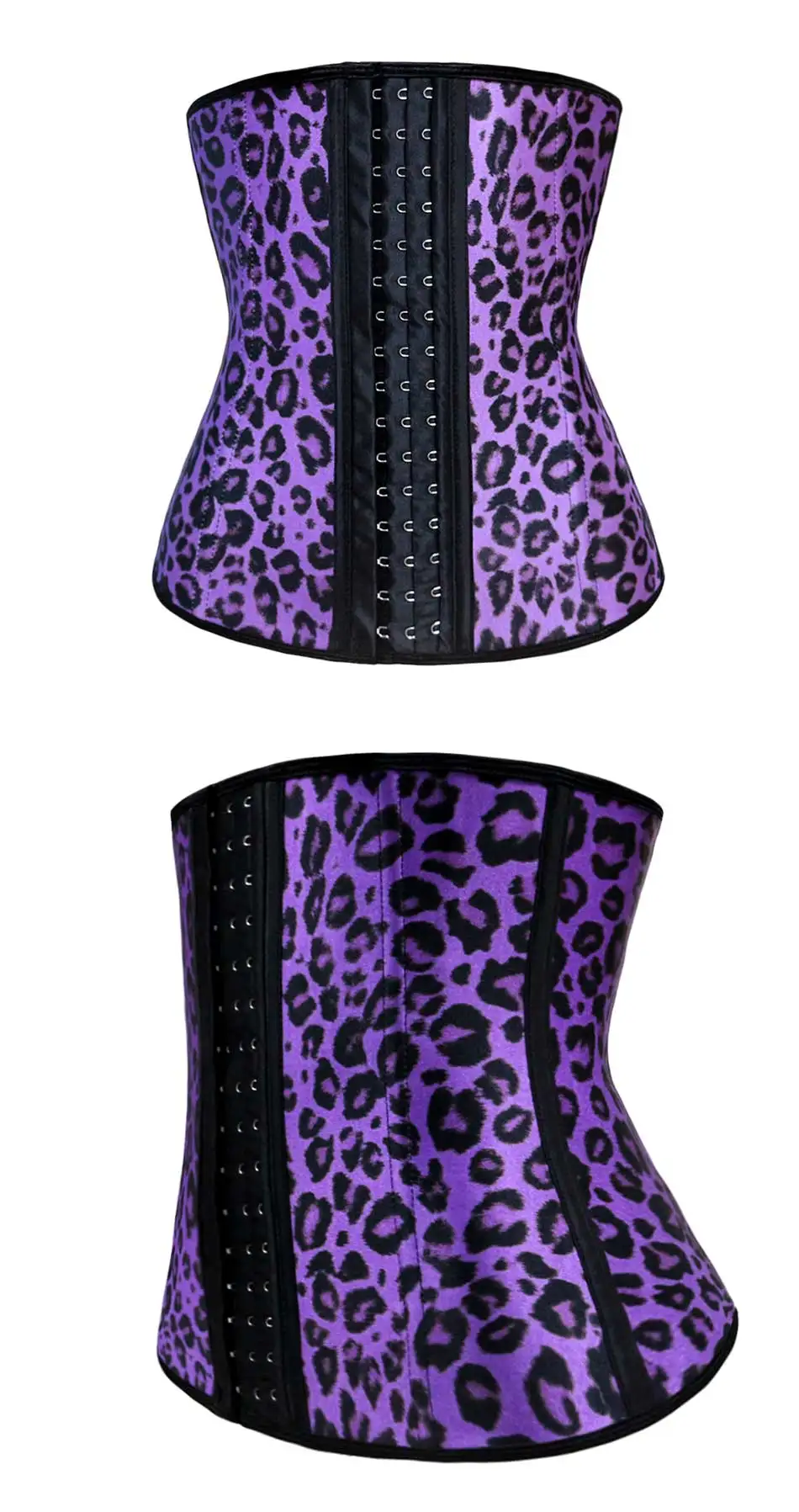 NB1055 01 Atbuty Leopard Waist Trainer Latex Waist Cincher Workout Steel Boned Corsets Body Shaper Girdles Slimming Underwear (13)