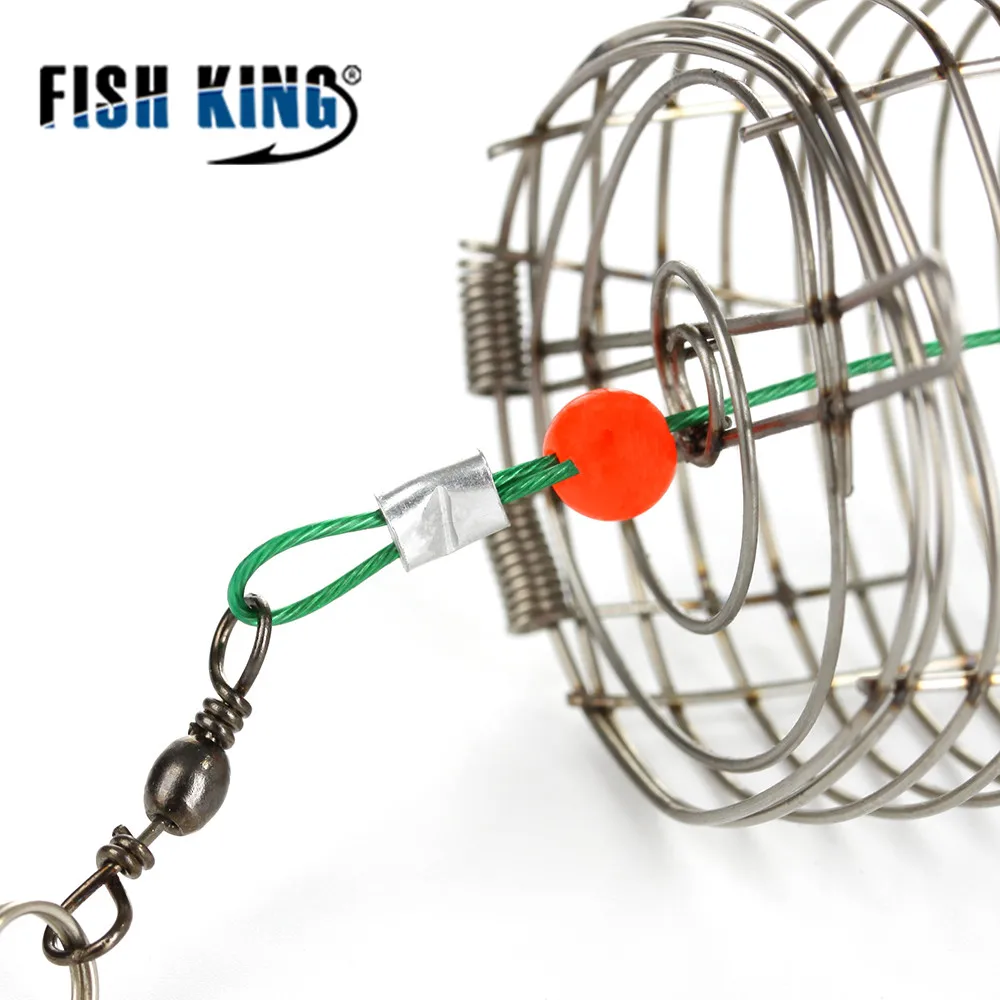 Fish King 1 шт. Размер: 30 г кормушка для ловли карпа рыболовная клетка для приманки с бочкой поворотный свинцовый грузило с крючками для ловли карпа рыболовные снасти