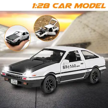 

nitial D AE86 Alloy Metal Diecast Cars Model Inital Toy Car Vehicles RX7 Pull Back 1:28 Light For Children Boy Toys
