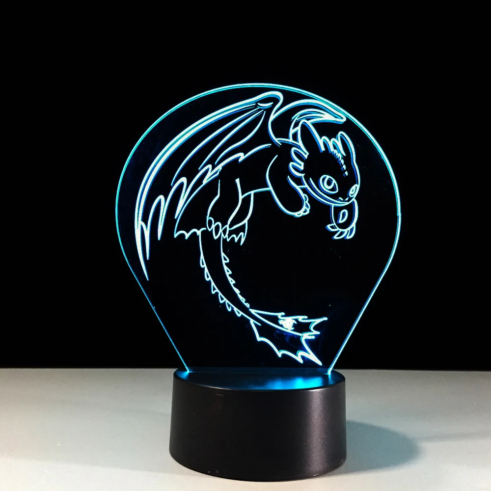 

3D Creative Usb Desk Lamp Home Decor Vision Touch Cartoon Dragon Modelling Led 7 Colors Changing Baby Sleeping Night Light Gifts