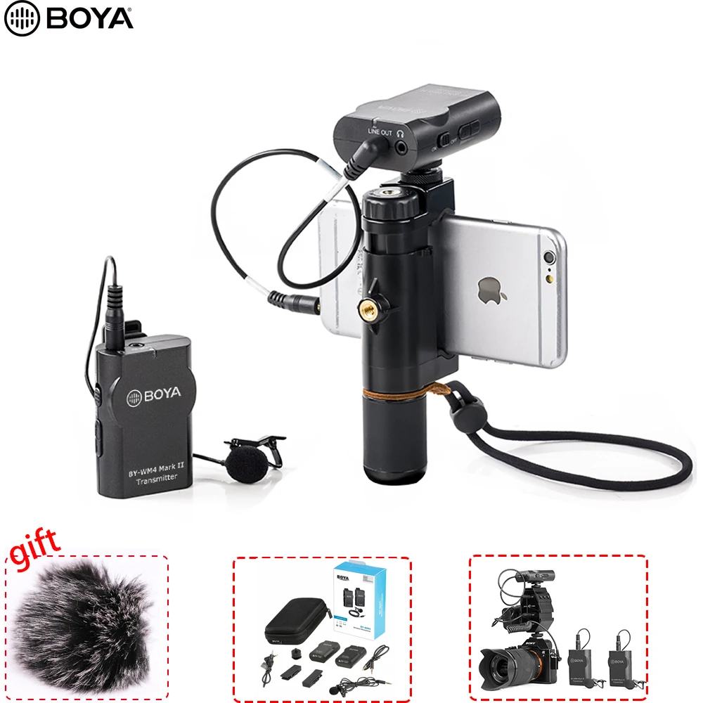 

Boya BY-WM4 MK II Microphone Wireless Studio Condenser Microphone Mic for iPhone Canon Nikon Camera Smooth 4 DSLR microfone