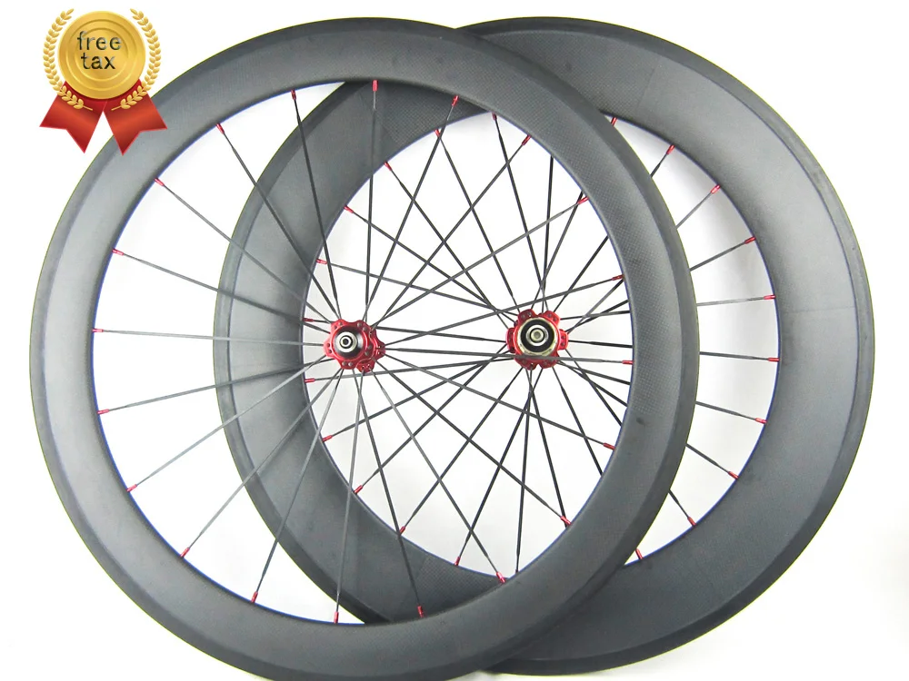 

free tax Front 60mm Rear 88mm Clincher Carbon Road cycling Bicycle Wheelset 700C racing bike wheelset