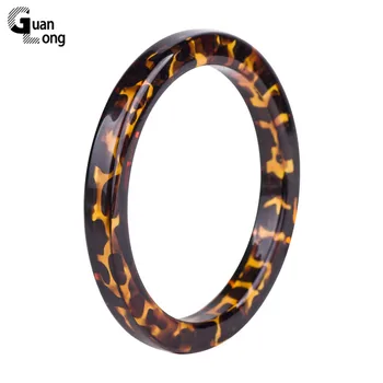 

Guanlong Vintage Leopard resin Cuff Fashion Bracelets Bangles Women Black Spot Resin Bracelets Female Simple Charm Party Jewelry