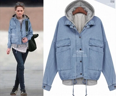 jean jacket hoodie women's outfit