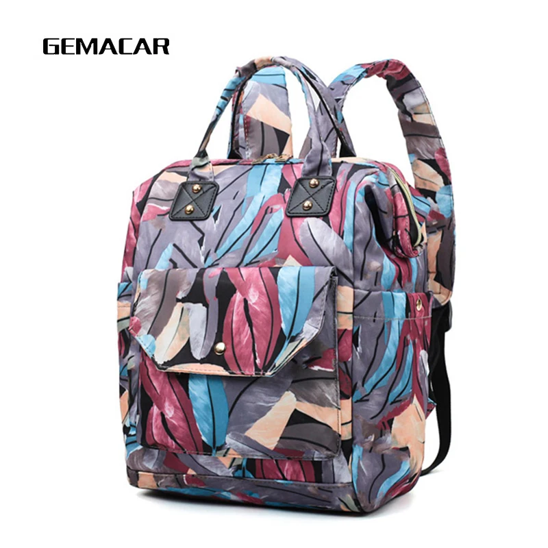 

2019 New Women's Backpack Feather Fashion Female Fancy Package Large Capacity Leisure Travel Backpack Elegant