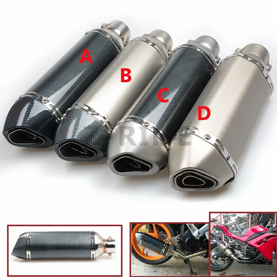 Universal Fiber Motorcycle Exhaust Pipe Muffler Motorbike Exhaust