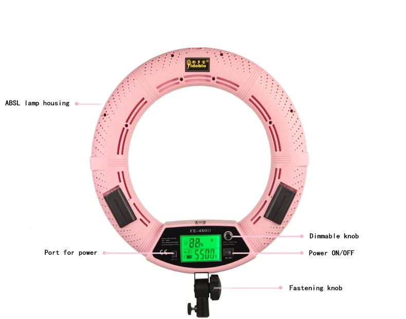 Yidoblo розовый FE-480II студия 5600K с регулируемой яркостью камера кольцевой светильник 480 Светодиодная лампа для освещения видео ЖК-дисплей фотографический светильник ing+ штатив