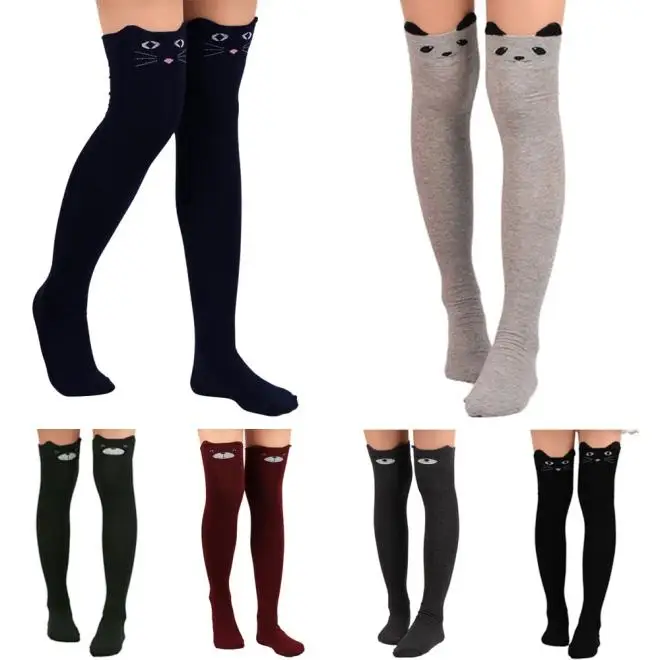 Women Stockings Korean Kawaii Kitty Cartoon Stockings Over Knee Long Stockings Cute High School Campus Student Stocking#5