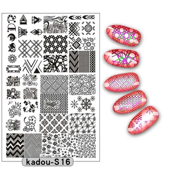 

9.5*14.5cm Nail Stamping Plate Nail Art Stencils For Nails Design Manicure Popular Plate Instruments Tool 16 Patterns