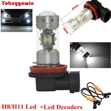 2 шт. без ошибок H11 H8 140 Вт 1200lms светодиодный противотуманный дневной ходовой светильник/DRL+ светодиодный декодер Canbus для Mazda 3 Axela- и Kia