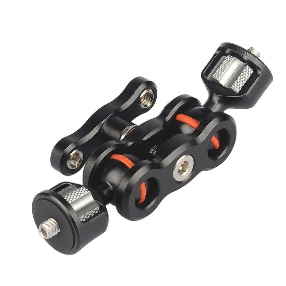 Adjustable Friction Hot Shoe Magic Arm Mount Adapter with Dual Ball Head