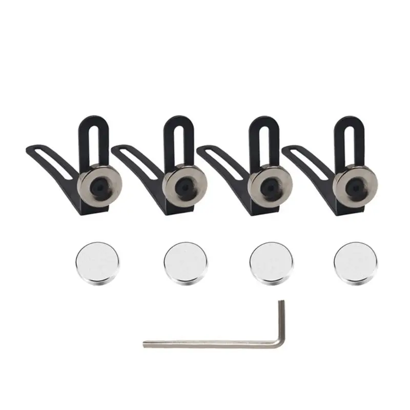 

4PCS RC Car Shell Body Mount Metal L-Bracket with Magnet for 1:10 RC Crawler Car Axial SCX10 90046 D90