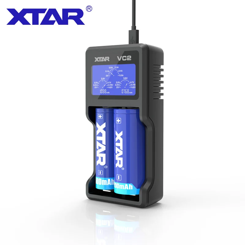 XTAR 18650 зарядное устройство/VC2 VC4 lcd USB зарядное устройство/QC3.0 Быстрая зарядка VC4S SC2/VC2S PB2 18650 зарядное устройство - Цвет: XTAR VC2 Charger