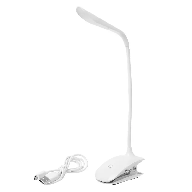 

Rechargeable LED Table Light With Clip Desk Lamp Touch Switch Dimmable For Work Reading