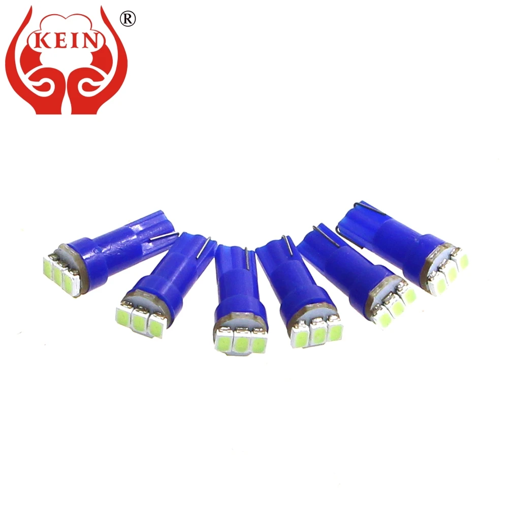 

KEIN 100PCS T5 w3w led bulb 3020 3SMD led car Auto 12V Dashboard warning indicator Instrument Gauge Lights lamp Vehicle red blue