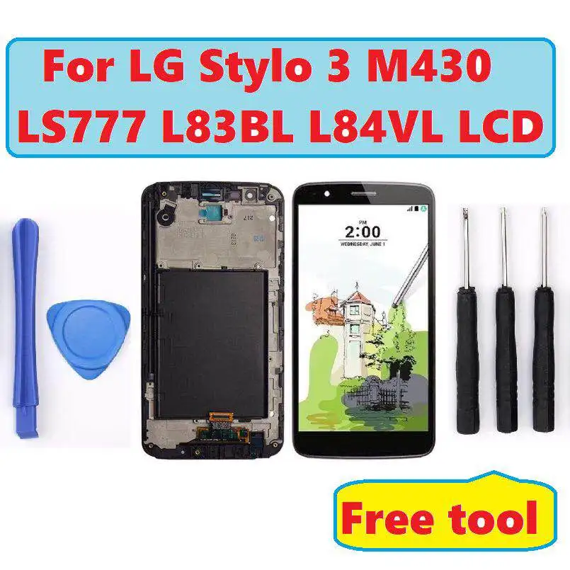 

100%test for LG Stylo 3 M430 LS777 L83BL L84VL LCD touch-sensitive digitizer frame + free shipping
