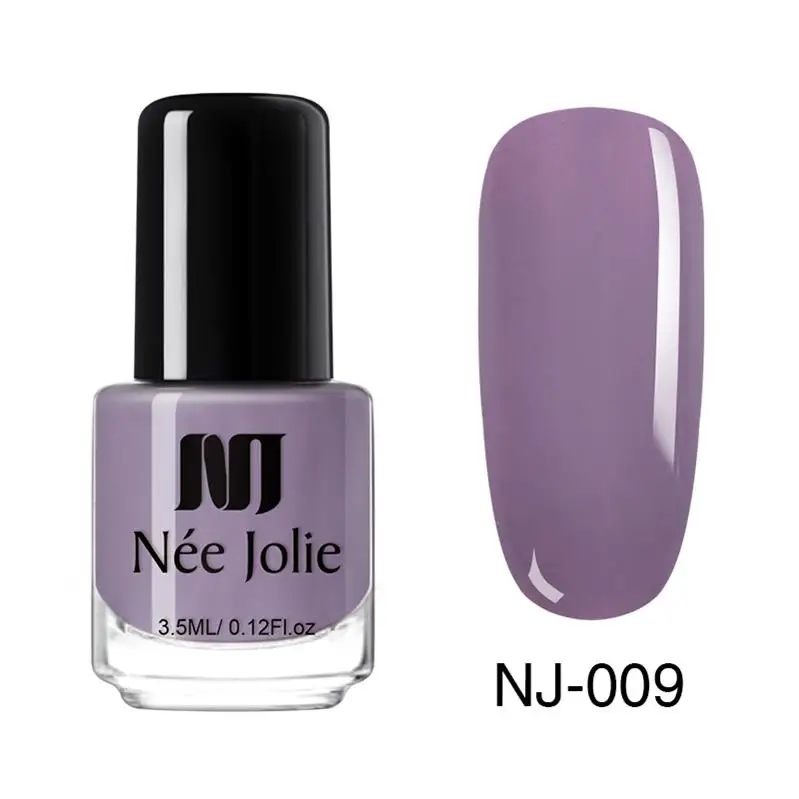 NEE JOLIE 18 Colors Shimmer Nail Polish Pure Nail Color Pink Purple Gray Series Glimmer Fast Dry Nail Art Varnish 3.5ml - Цвет: NJ-009