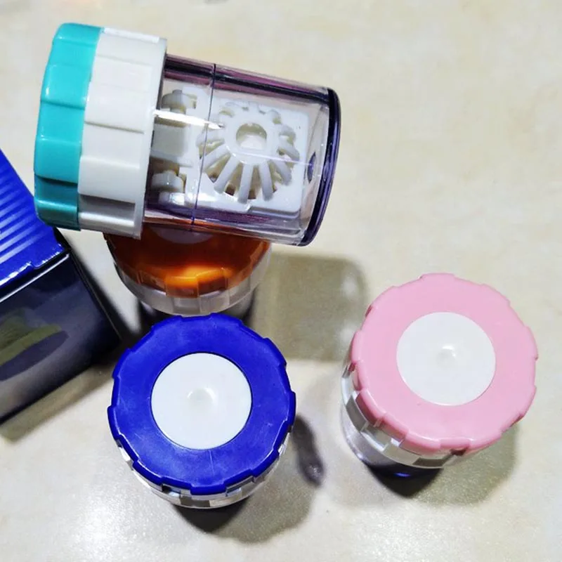 

2019 Fashion Hot Contact Lens Cleaner Case Box Manual Rotation Type Plastic Container Storage Holder For Travel HD88