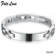 Новинка Модные украшения черный углеродное волокно Cool Мужская Мода Titanium браслет gs3135