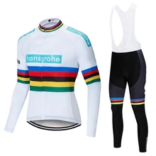 Hansgrohe команда Осенняя тонкая одежда с длинными рукавами набор мужской Велоспорт Джерси Bib длинный велосипед Ropa Ciclismo велосипед одежда NW