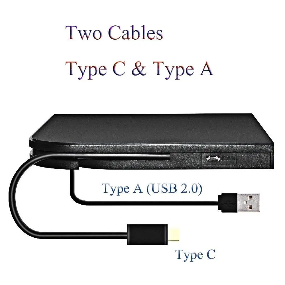 YiYaYo USB 2,0 Внешний DVD привод Тип C портативный оптический привод CD DVD RW горелка Писатель плеер для hp ноутбук/настольные компьютеры Win 7/8/10