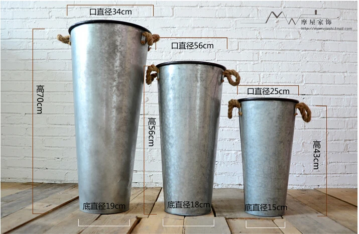 

Wedding florist flowers barrels. Waterproof. Antirust. Do old retro. Tin bucket