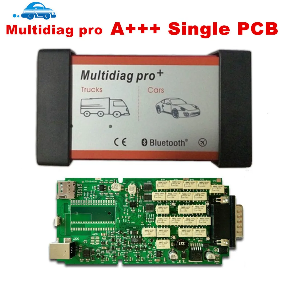 Автомобильный сканер Multidiag pro + vd tcs cdp plus bluetooth зеленая плата диагональ 2015.R3 OBD2