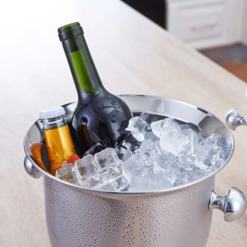 2л/3Л нержавеющая сталь утолщенная красная винная ледяная коробка охладитель утолщение шампанское ведро льда охладитель вина для бара гостиницы