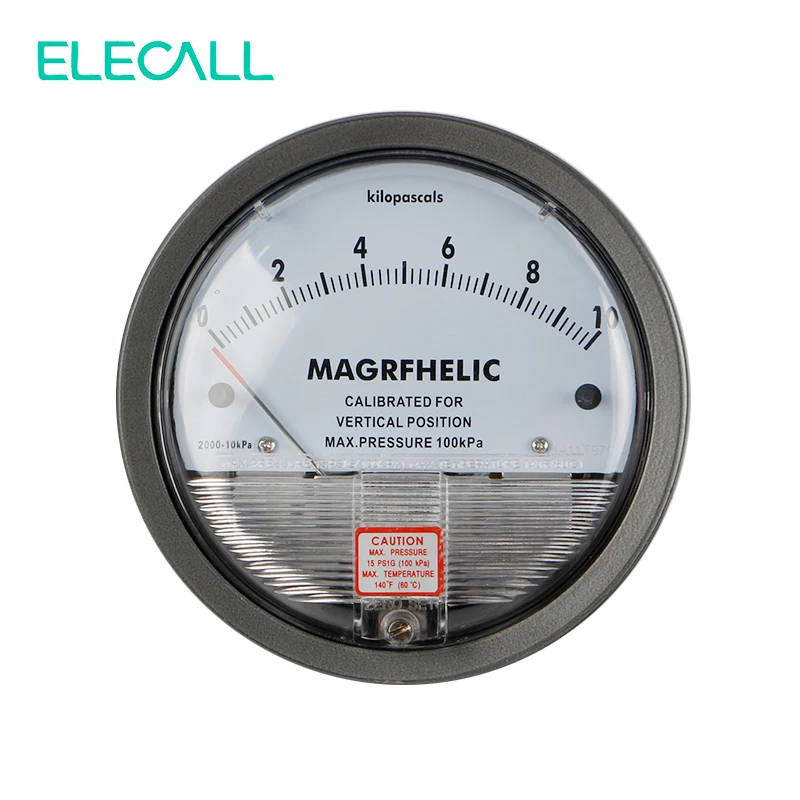 

ELECALL 0-10KPA TE2000 Micro Differential Pressure Gauge High Precision 1/8 "NPT Round Type Pointer Instrument Micromanometer