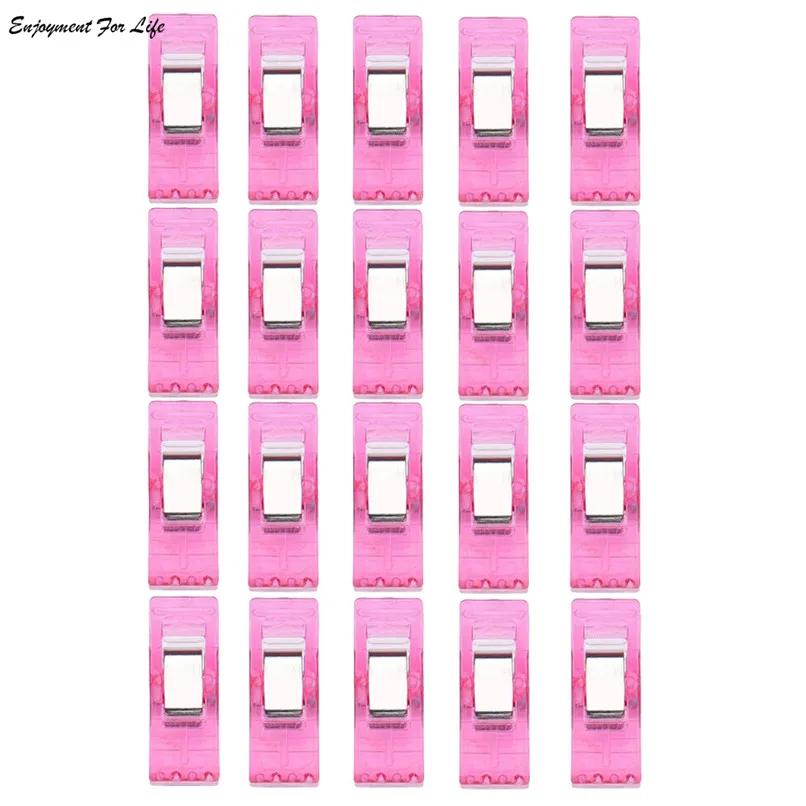 Hot Pink Квалифицированный 20 шт красочные Швейные Ремесло Стёганое одеяло Переплет пластиковые зажимы хомуты пакет домашнего хозяйства 2,7*1*1,5 см 3E# F - Цвет: Hot Pink