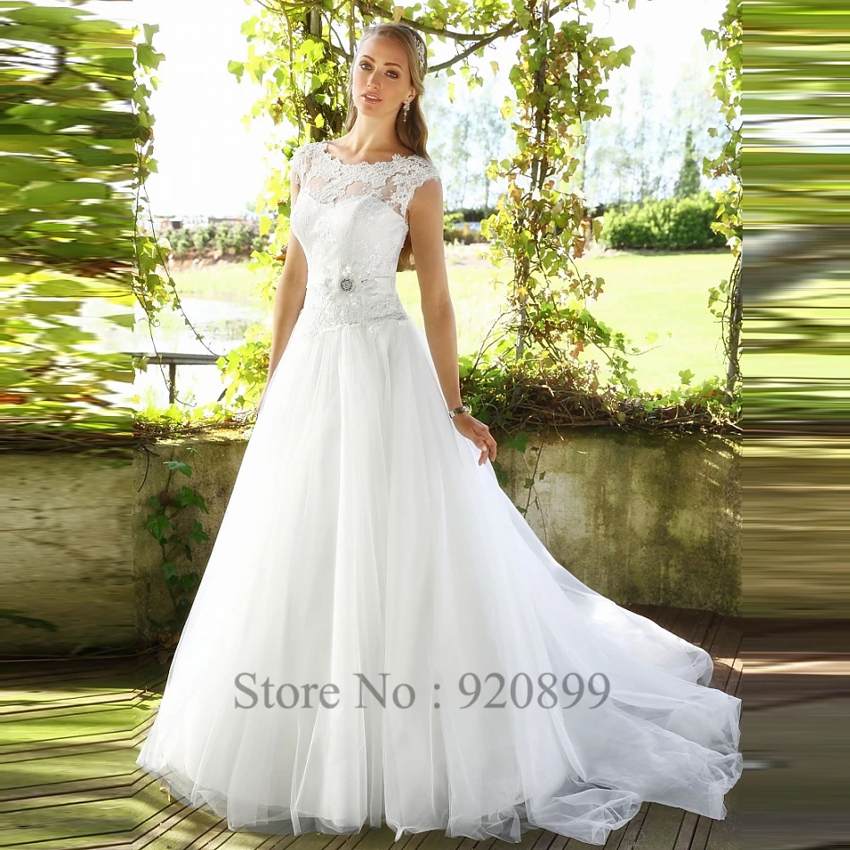 Wedding Rustic Wedding Dress popular rustic wedding dresses buy cheap a line lace bridal gowns 2016 scoop cap sleeve tulle brush train bride
