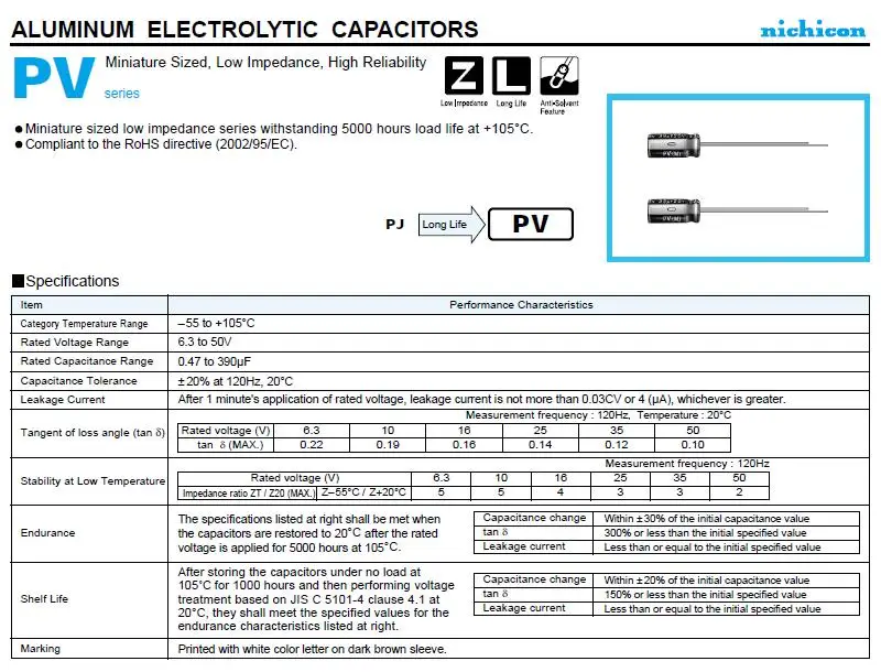 10 шт. 68 мкФ 16V NICHICON PV серии 6,3x11 мм 16V68uF низкое сопротивление долгий срок службы Алюминий электролитический конденсатор с алюминиевой крышкой