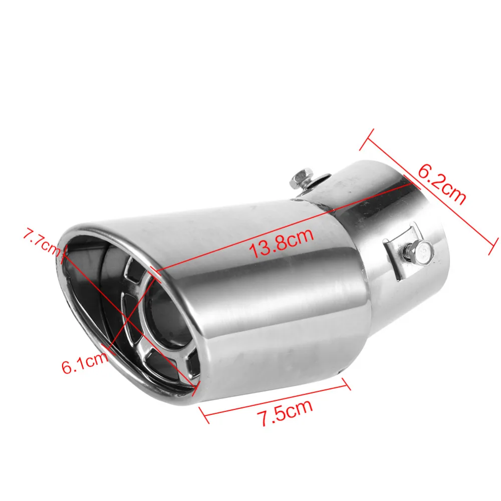 Универсальный авто сзади круглый Нержавеющая сталь глушитель Совет трубы выхлопной трубы отделкой изменение горло лайнер изогнутые пилообразной