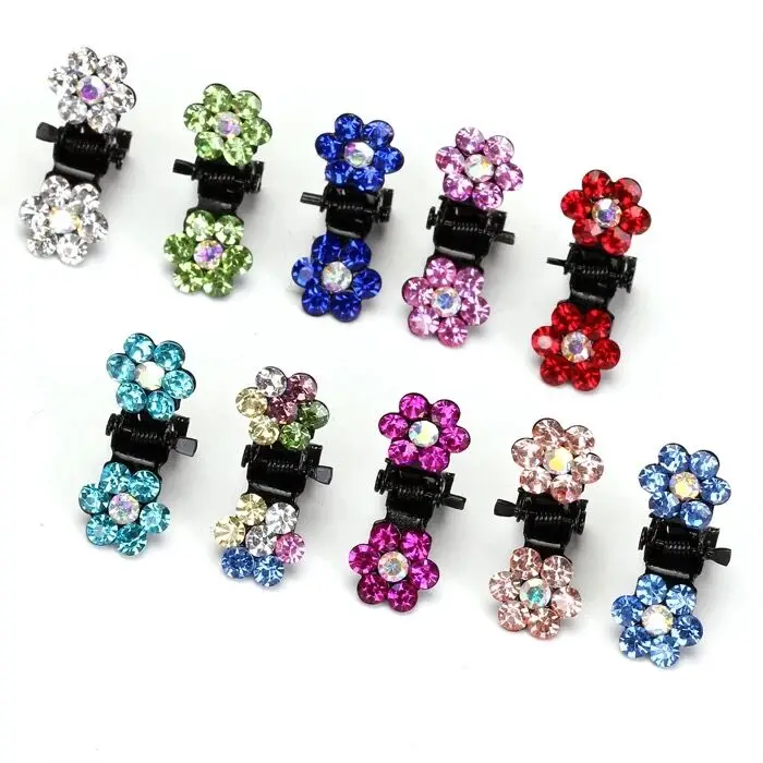 

12pcs/set Hight Quality Metal Hair Claw for Girls Mini Claw for Hair Accessories Multi-color Crystal Hairgrips HW128