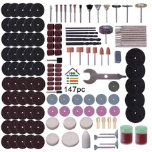 147pc Rotary Tool Accessory Attachment Set Kits Grinding Sanding Polishing Sander Abrasive for Dremel 3000 Grinder