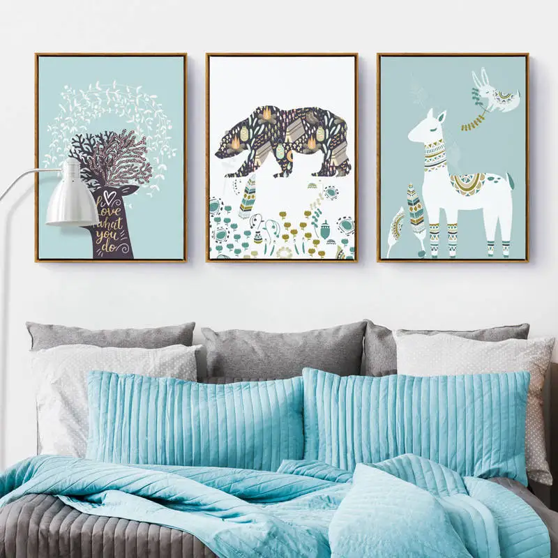 HAOCHU-Nordic-Minimalism-Art-Picture-Polar-Bear-Cute-Animal-Print-for-Kids-Room-Home-Wall-Decoration (1)