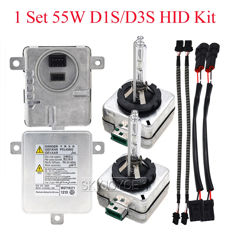 SKYJOYCE AC 55W Автомобильная фара ксеноновая D1S D3S HID Комплект 4300K 5000K D1S 6000K 8000K D3S D1R D3R ксеноновая лампа 55W HID балласт комплект