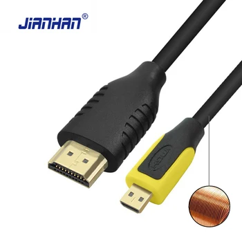 

Micro HDMI to HDMI Cable Gold-Plated HDMI 1.4V 1440P 3D for HDTV XBox Tablet Projector Motorola xt720/xt882/xt800 for Camera PC