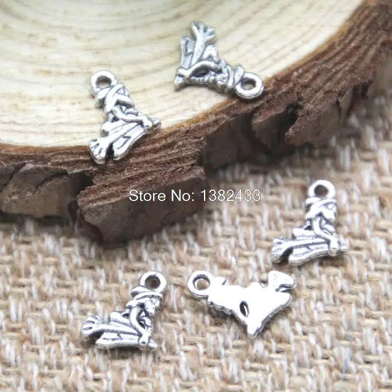 

60pcs witch Charms silver tone witch charm pendant 10x9mm