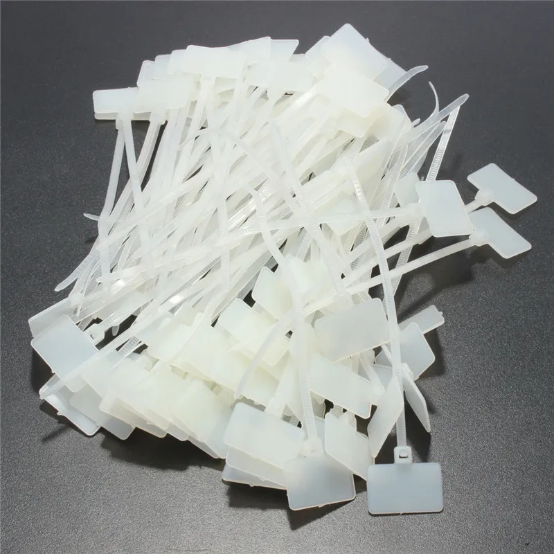 

100Pcs Zip Ties Write Wire Power Cable Label Mark Tag Nylon Self-Locking Label Tie Network Cable Marker Cord Wire Strap Zip HOT