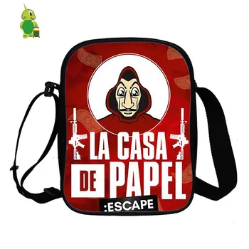 

La Casa De Papel Shoulder Bag Mini Messenger Bags Purses Handbags for Teenage Girls Boys Teens Crossbody Travel Shoulder Bags
