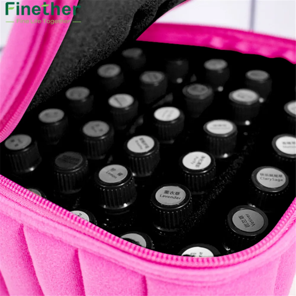 Finether 30-Bottle Essential Oil Carrying Holder Case Perfume Oil Portable Travel Storage Box Nail Polish Organizer Storage Bag 1
