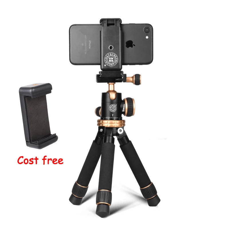

Lightweight Compact Aluminum 245mm length Desktop Mini Tripod with Ball Head Phone Clip for DSLR SLR Camera Xiaomi Phone