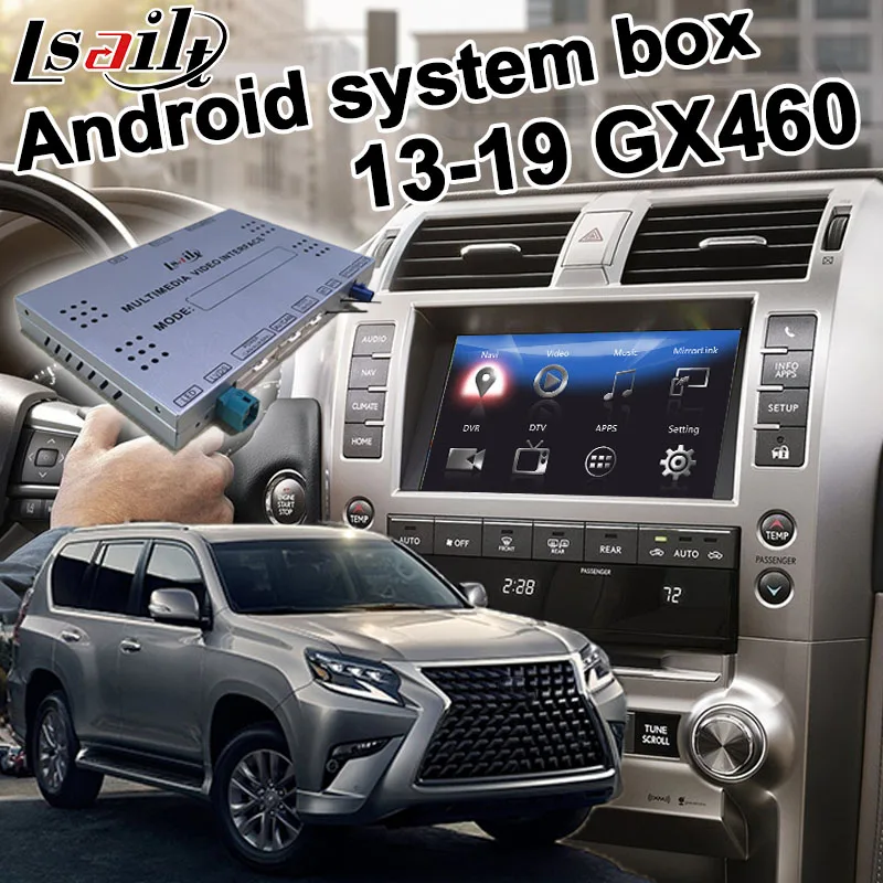 Android/carplay интерфейсная коробка для Lexus GX460 GX 2013- видео интерфейсная коробка с GVIF youtube waze yandex по lsailt