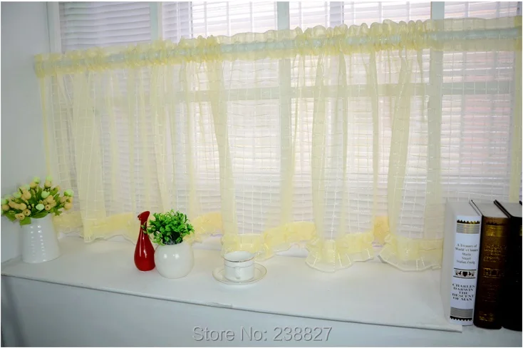 New White Short Curtain Kitchen Sheer Curtains Tulle Window Small Voile Ready Made Cortinas rideaux cuisine court (10)