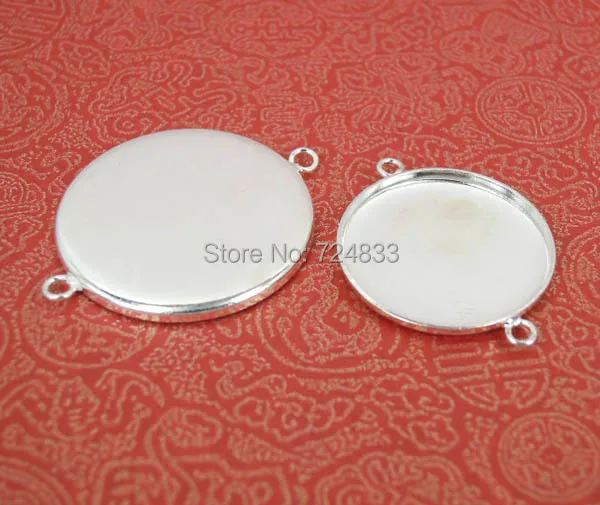 Пустая круглая рамка с 2 коннекторами для основы кабошонов комплектующие
