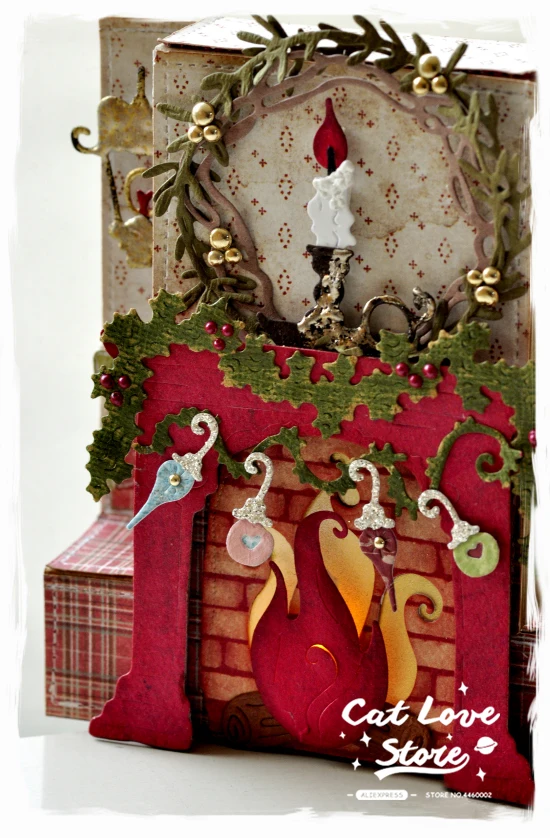 Печка для рождественской резки металла трафарет для DIY бумажные карточки для скрапбукинга декоративное ремесло штампы тиснение штампы
