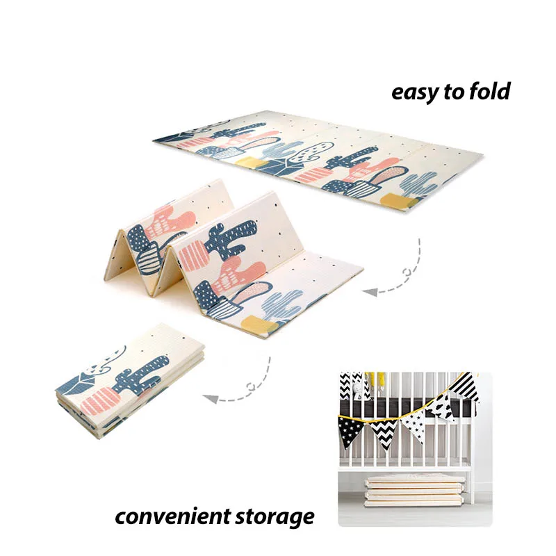 Infant Shining XPE Baby Play Mat Crawling Pad Folding Thickening Environmental Protection Household