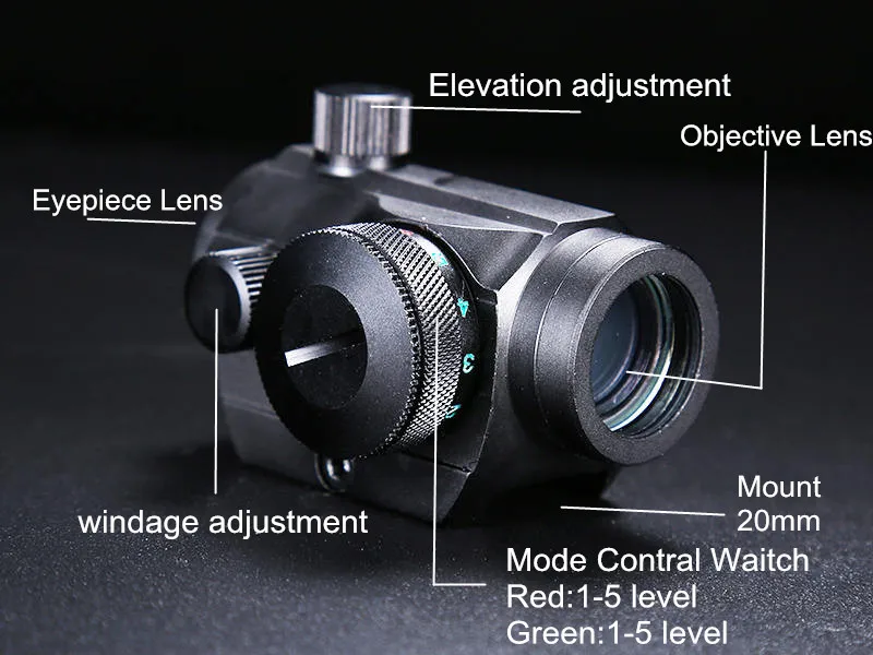 Riflescopes الادسنس ريد دوت نطاق البصر التكتيكي ريفلكس البصر البصري w/المزدوج الملف 20 ملليمتر الحديدية تهدف نطاق شاس قضاء Riflescopes الادسنس ريد دوت نطاق البصر التكتيكي ريفلكس البصر البصري w/المزدوج الملف 20 ملليمتر الحديدية تهدف نطاق شاس قضاء